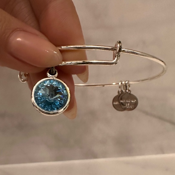 ALEX & ANI CHARM BANGLE, Aquamarine - March Birthstone - Picture 4 of 4
